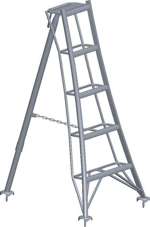 Leiter Alu frutty 5 Stufen H145cm B80cm
